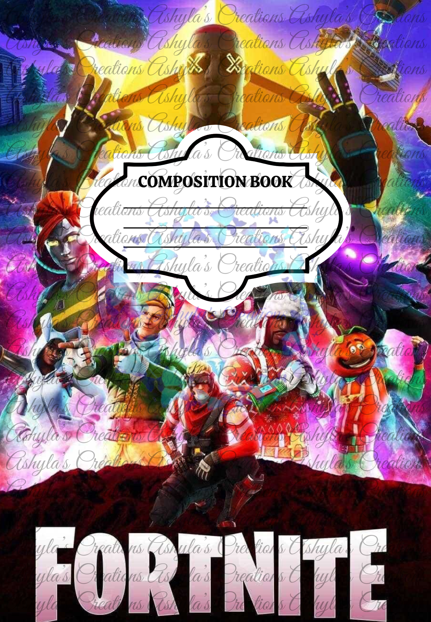 Customized Composition Notebook (colors may vary depending on the screen)