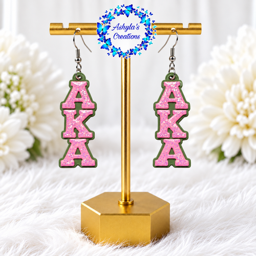 3D Printed Sorority Earrings – Glitter Greek Letter Earrings